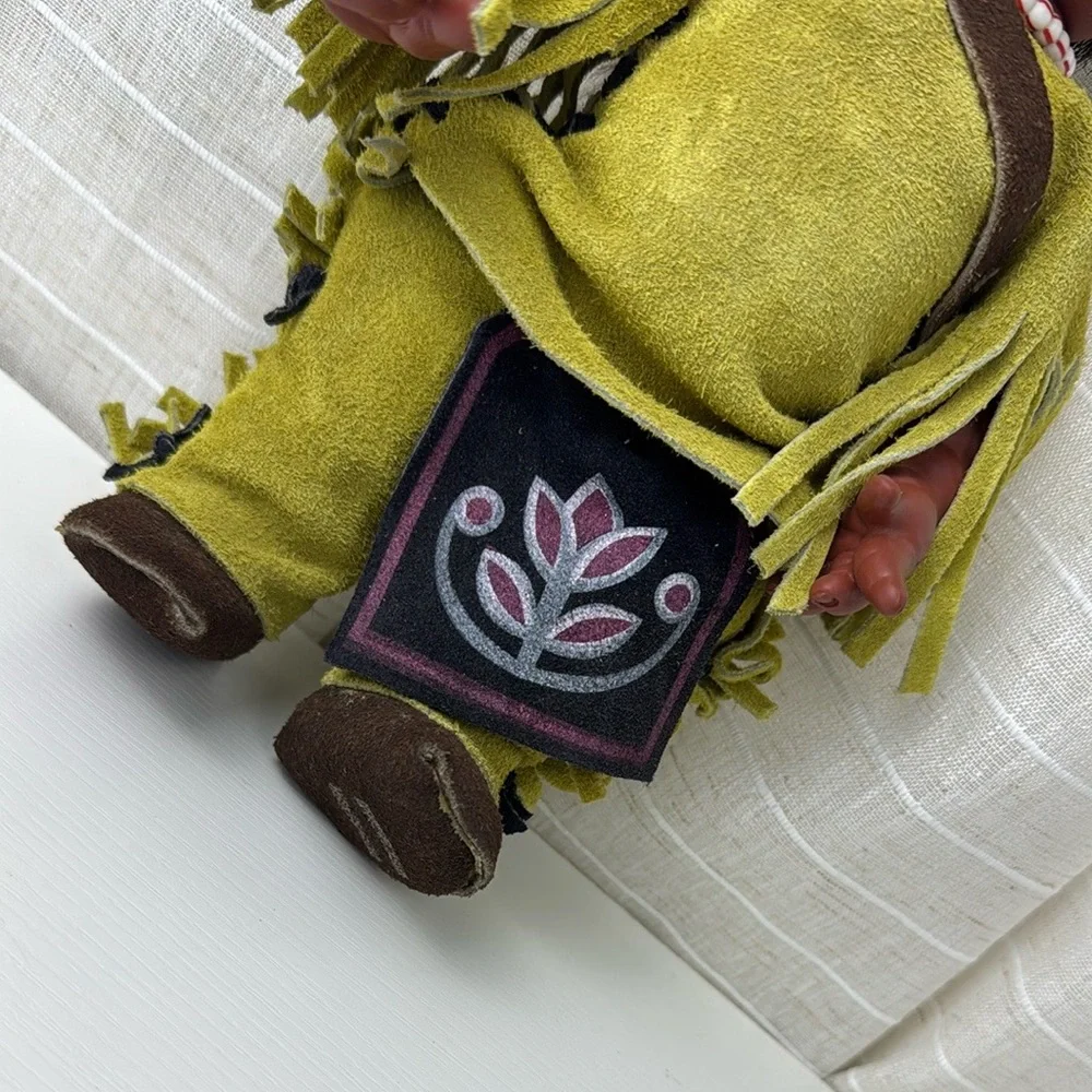 Native American Indian Doll Baby Dolls Leather Clothes Vintage